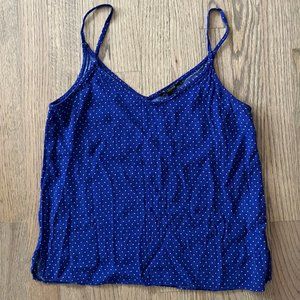 Forever 21 Spaghetti Strap Blue w/white Polka Dots S